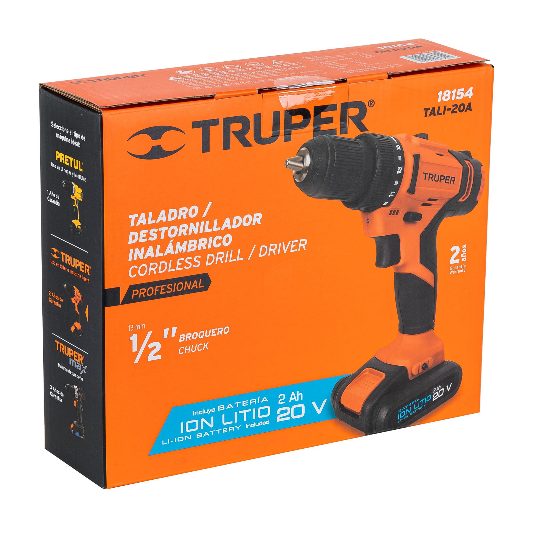 Taladro inalámbrico 1/2" 20 V, profesional, Truper - Imagen 3