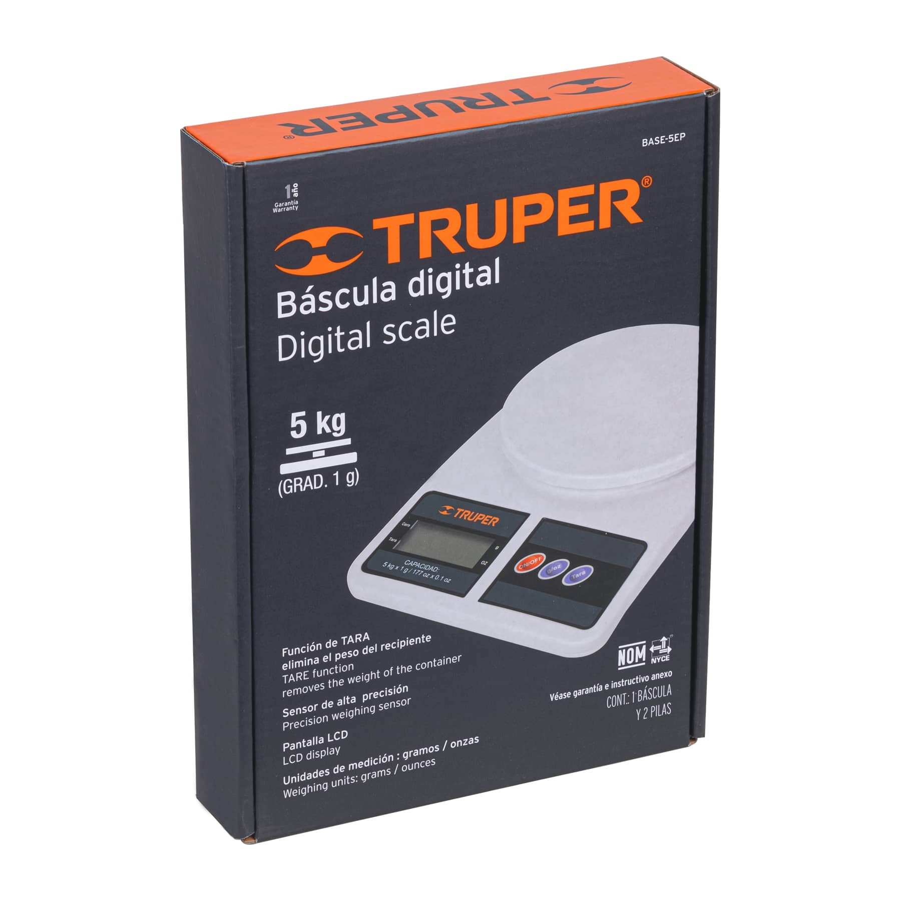 Báscula capacidad 5 kg digital para cocina, Truper - Imagen 7