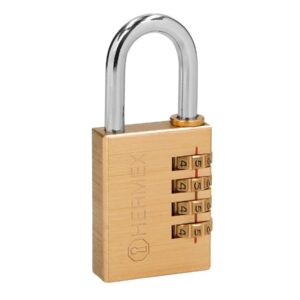Candado de combinación 40 mm cuerpo de latón en blíster