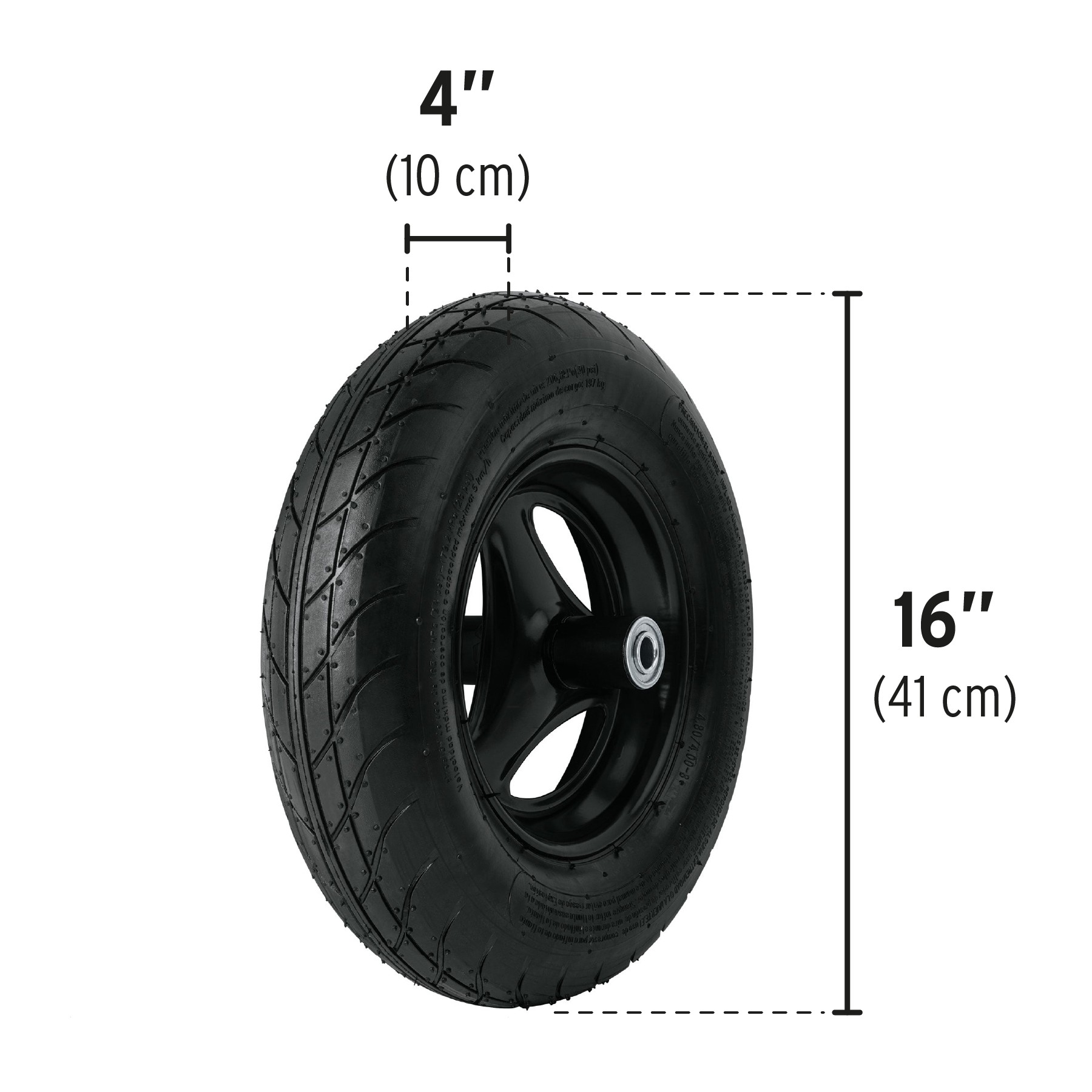Carretilla c/plástica 8 ft3 Doble llanta neumática b/madera - Imagen 3