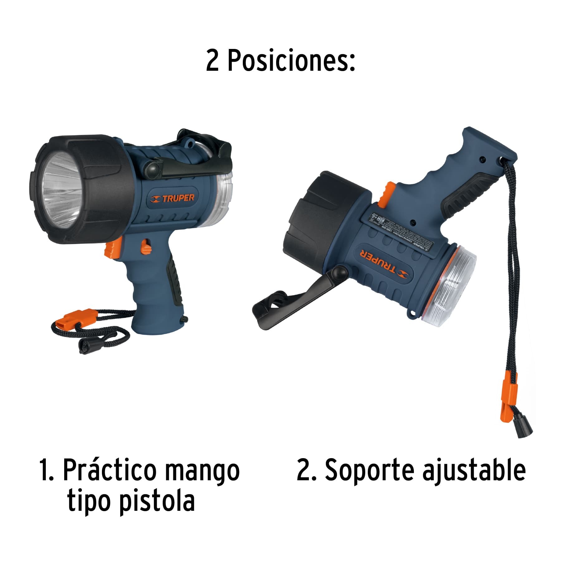 Lámpara recargable de LED 300 lm alta potencia, Truper - Imagen 2