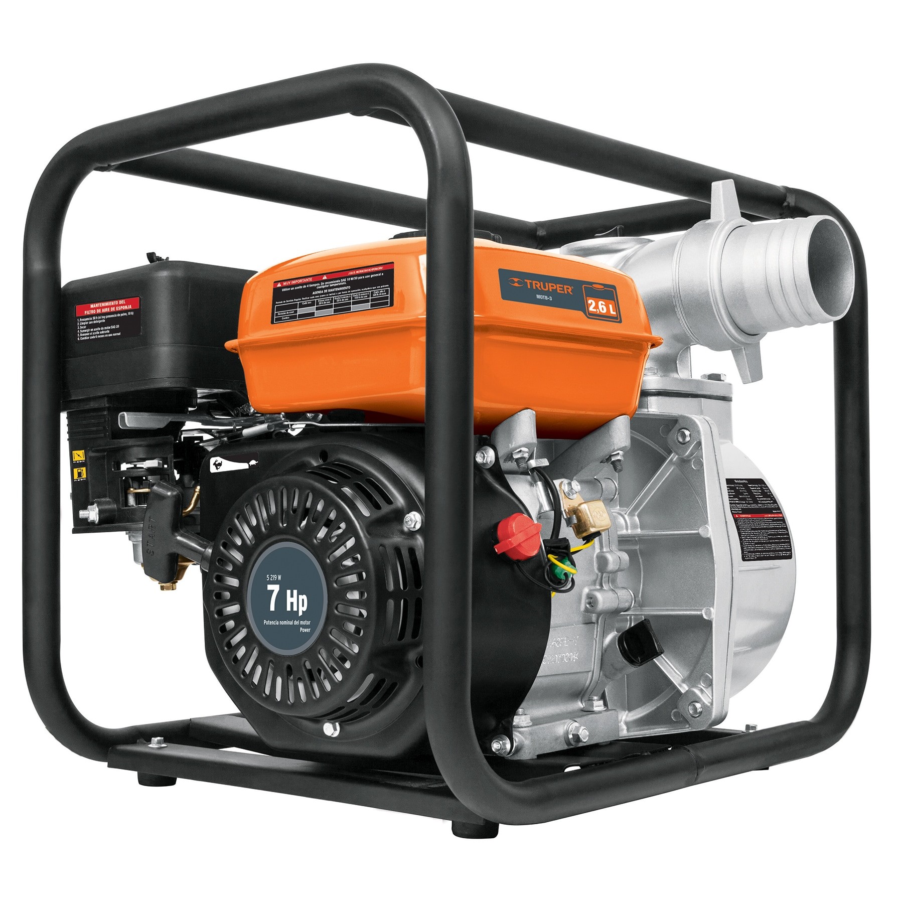 Motobomba autocebante 3" x 3" a gasolina 7 HP, Truper