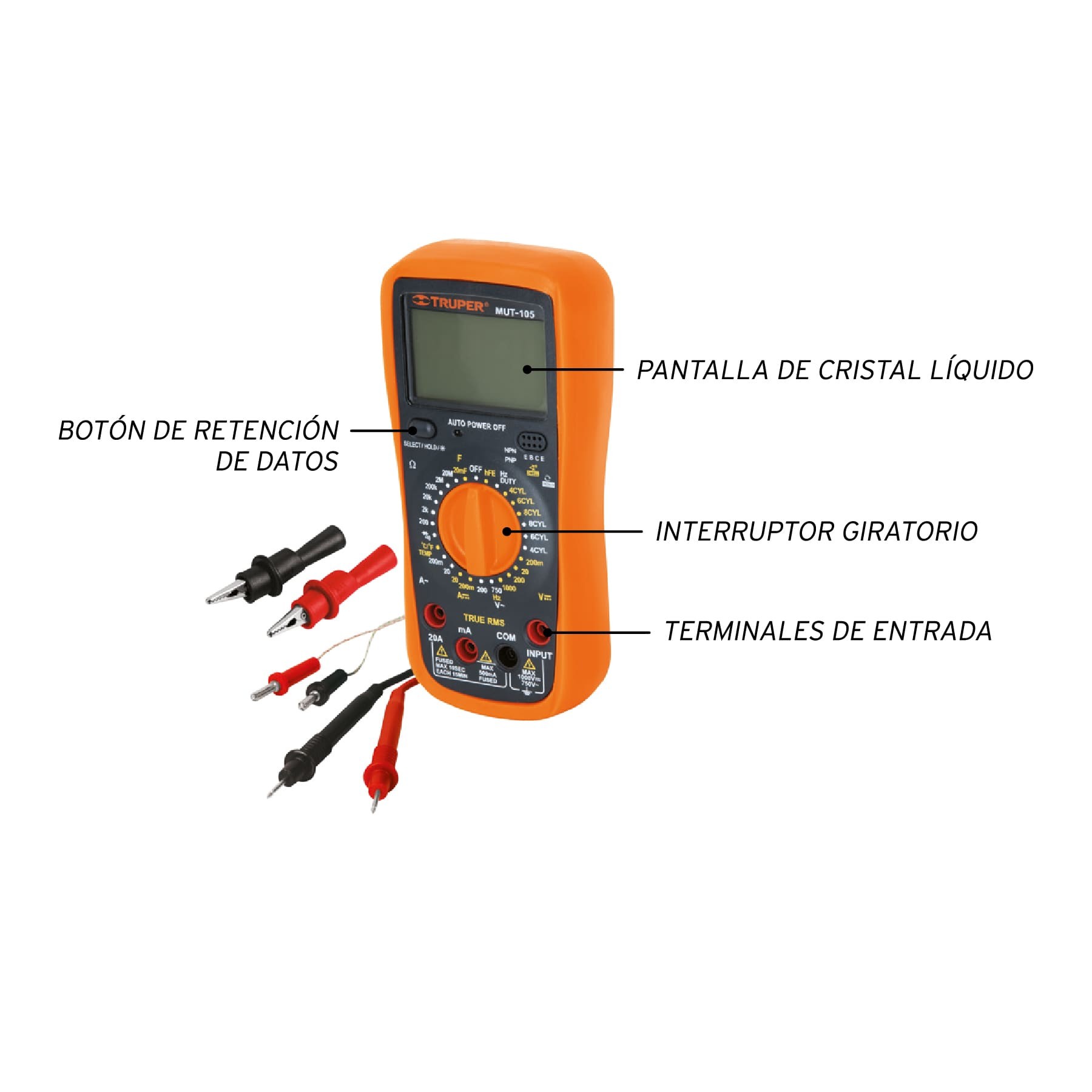 Multímetro digital para mant automotriz con RMS verdadero - Imagen 3