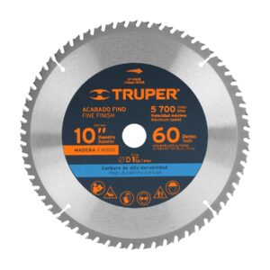Disco sierra 10" para madera, 60 dientes centro 1", Truper