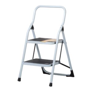 Escalera tubular, plegable, 2 peldaños, Pretul