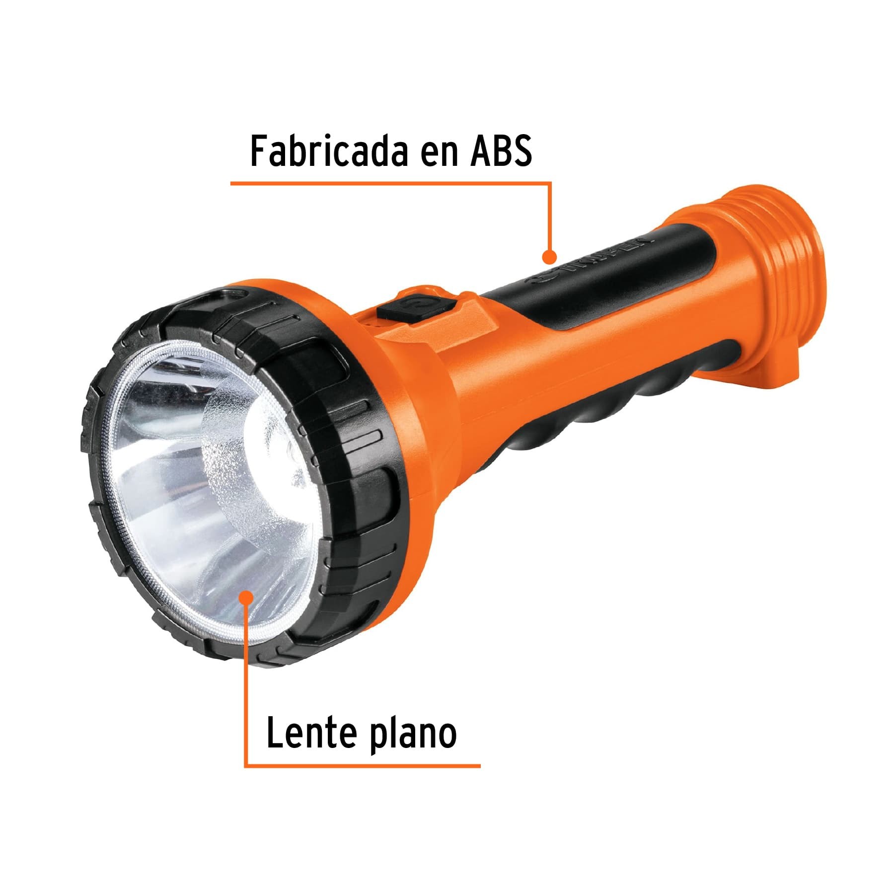 Linterna plástica 1 LED 200 lm recargable, Truper - Imagen 2