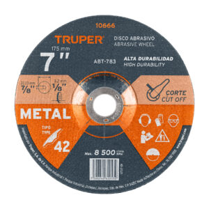 Disco Tipo 42 de 7" x 3.2 mm para corte de metal, Truper