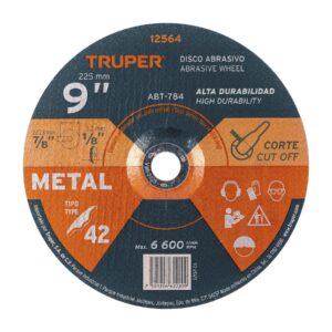 Disco Tipo 42 de 9" x 3.2 mm para corte de metal, Truper