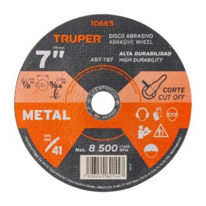 Disco de 7" para corte de metal, tipo 41, Truper