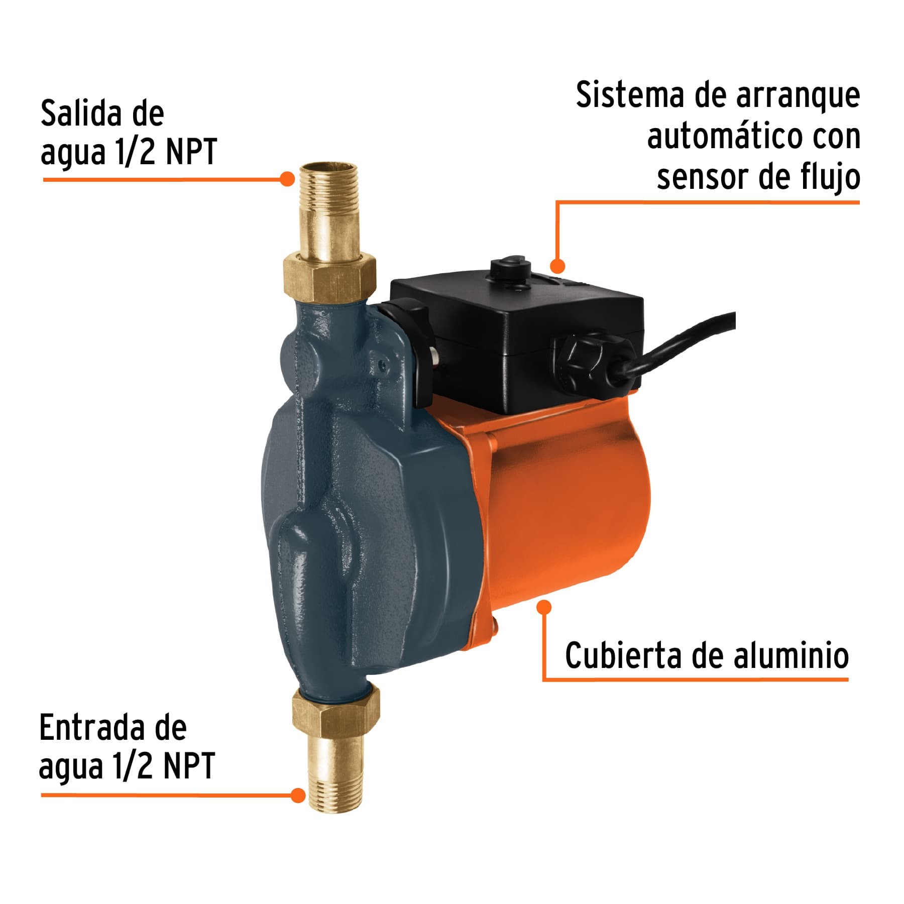 Bomba presurizadora 1/6 HP, Truper - Imagen 6