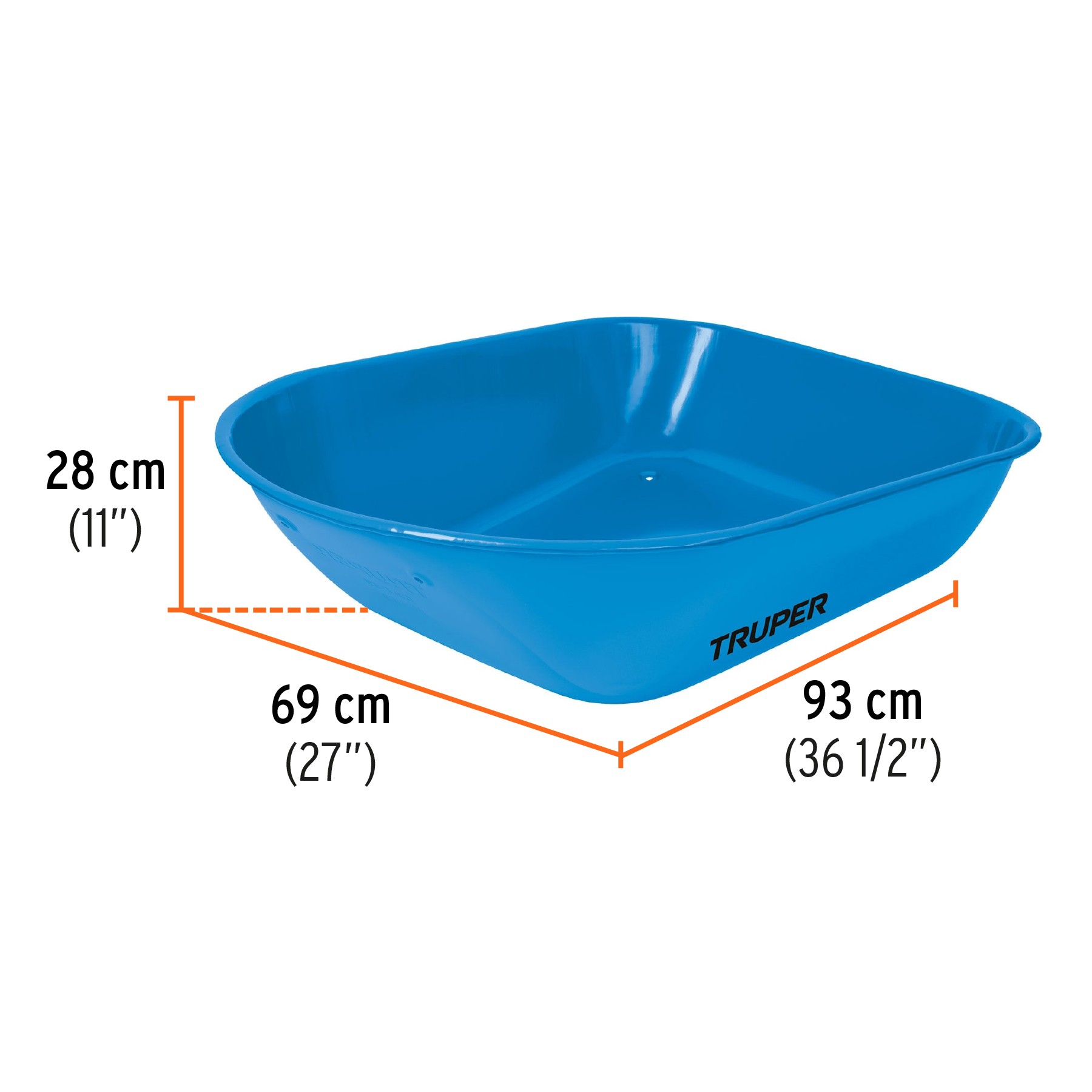 Carretilla 5.5 ft3 Imponchable, mangos de madera, Truper - Imagen 4