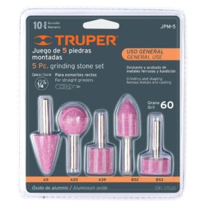 Juego de 5 piedras montadas zanco 1/4", uso general, Truper