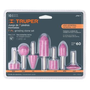 Juego de 7 piedras montadas zanco 1/4", uso general, Truper