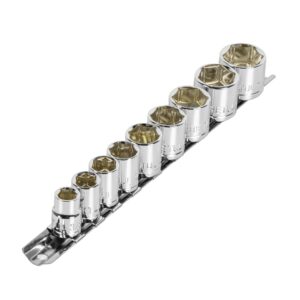 Juego de 9 dados cuadro 3/8" std, Pretul
