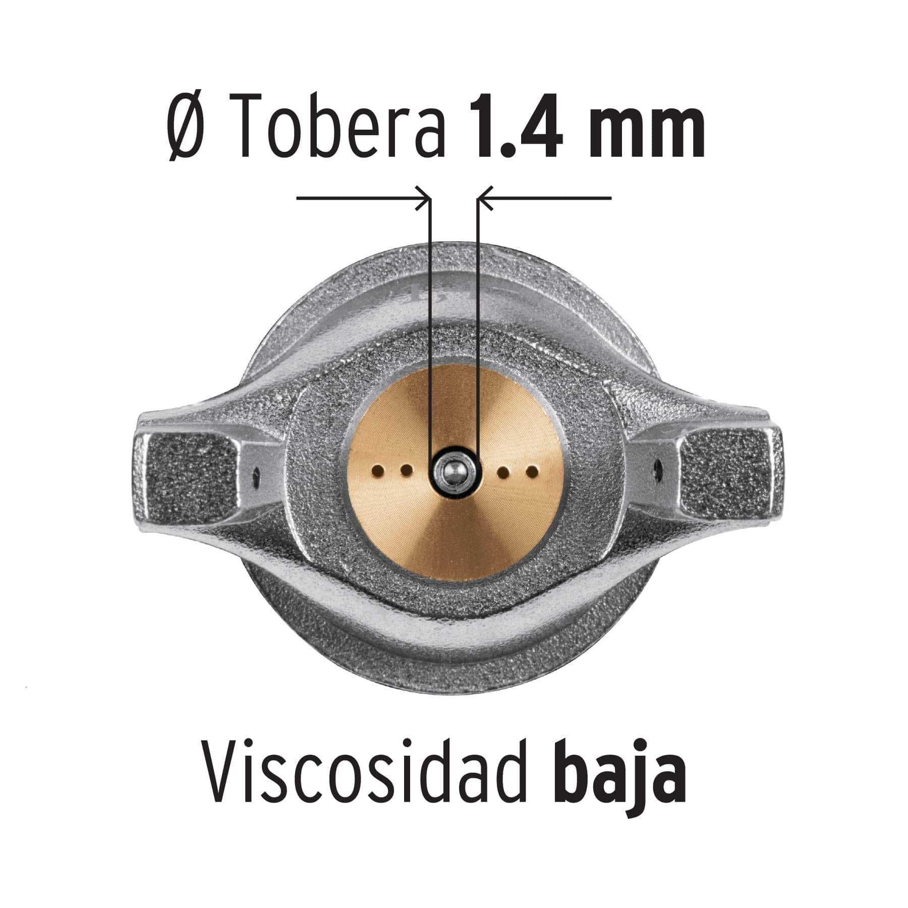 Pistola p/pintar gravedad LVMP vaso aluminio, 1.4 mm, Truper - Imagen 4