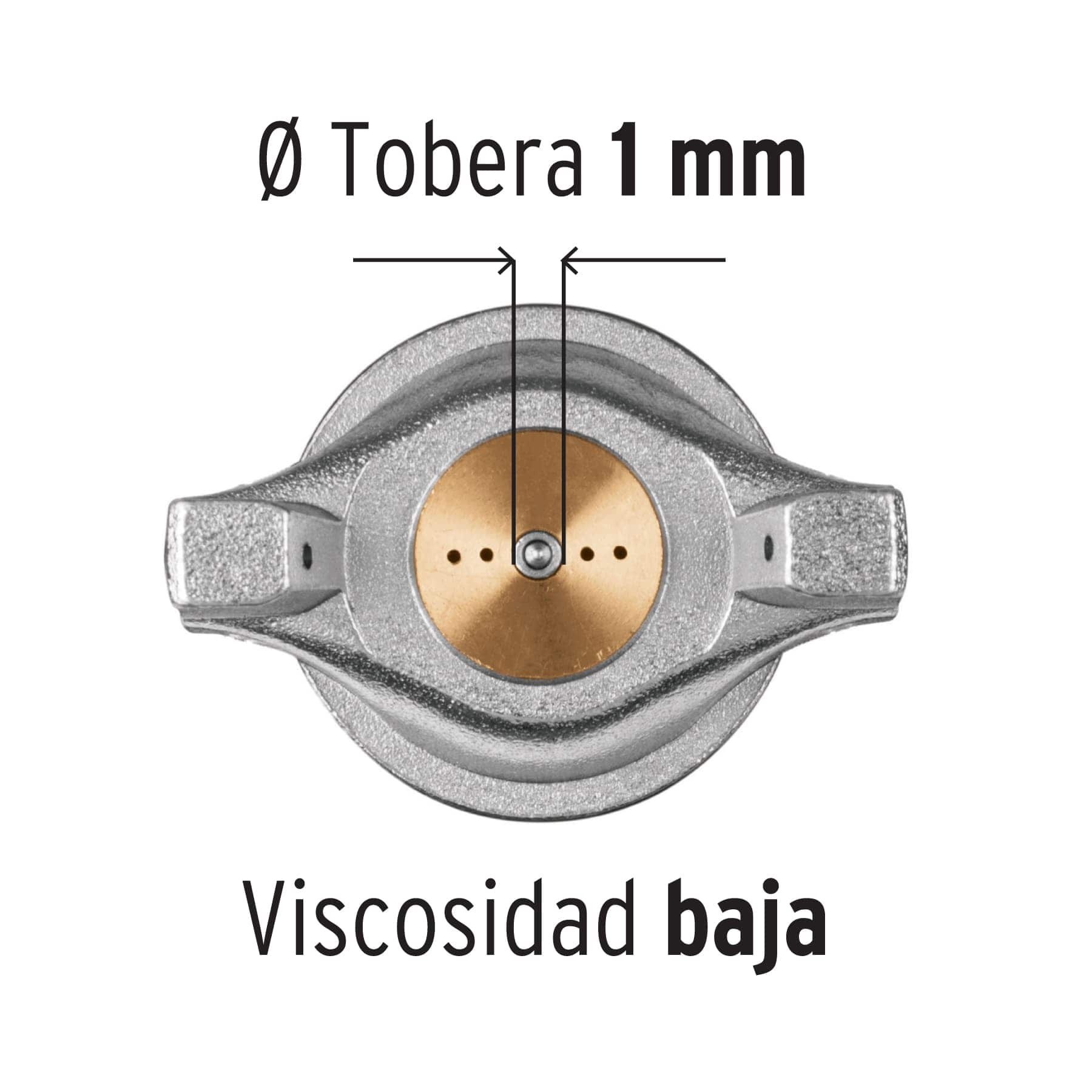 Pistola p/pintar gravedad LVMP vaso aluminio, 1 mm, Truper - Imagen 3