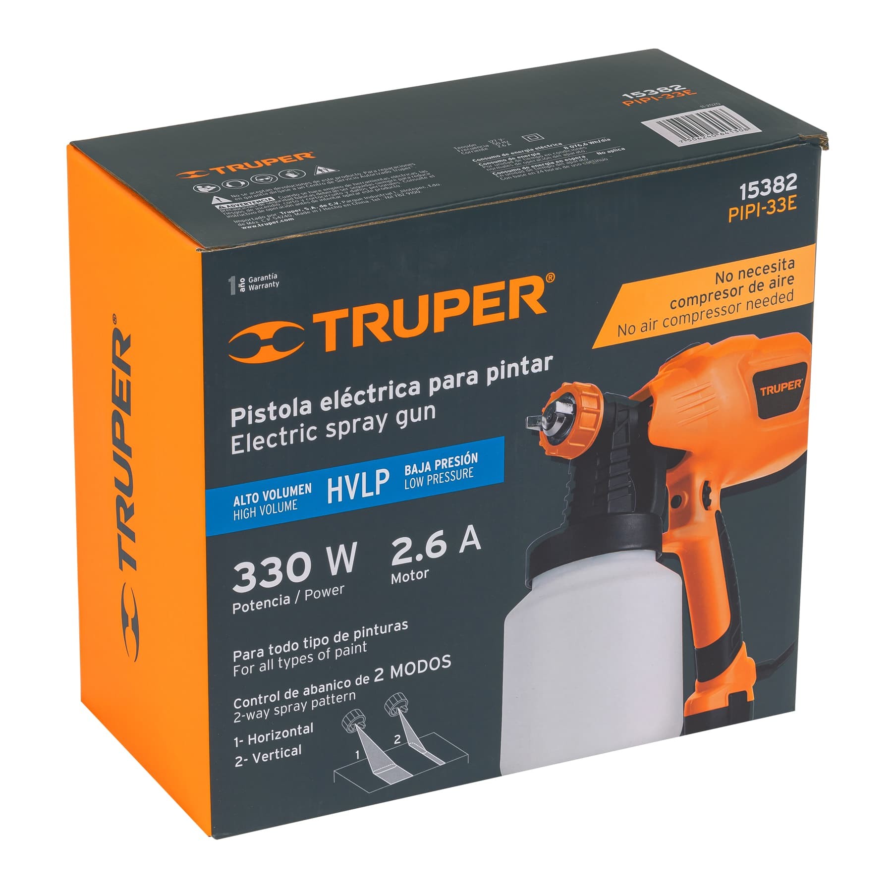 Pistola para pintar eléctrica de 330 W, Truper - Imagen 2