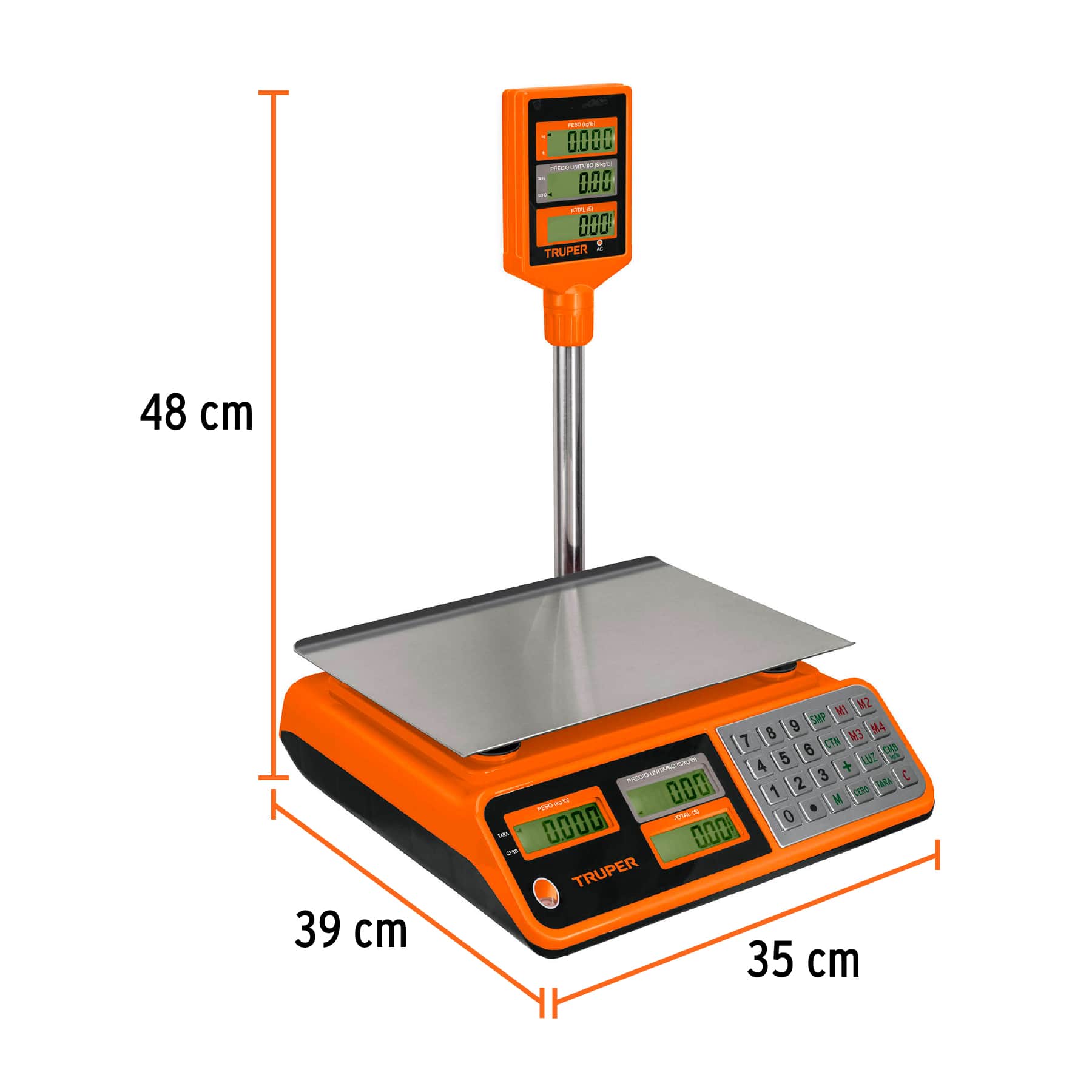 Báscula electrónica multifunciones c/torreta capacidad 40 kg - Imagen 3