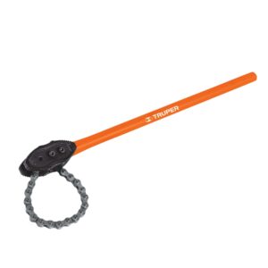 Llave de cadena tipo caimán uso pesado, mango de 28", truper