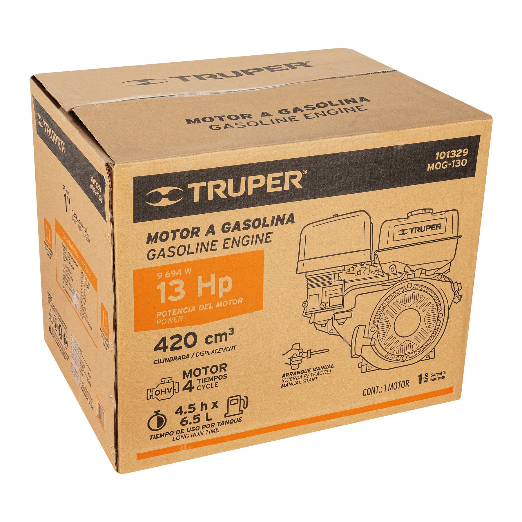 Motor a gasolina 13 hp, truper - Imagen 4