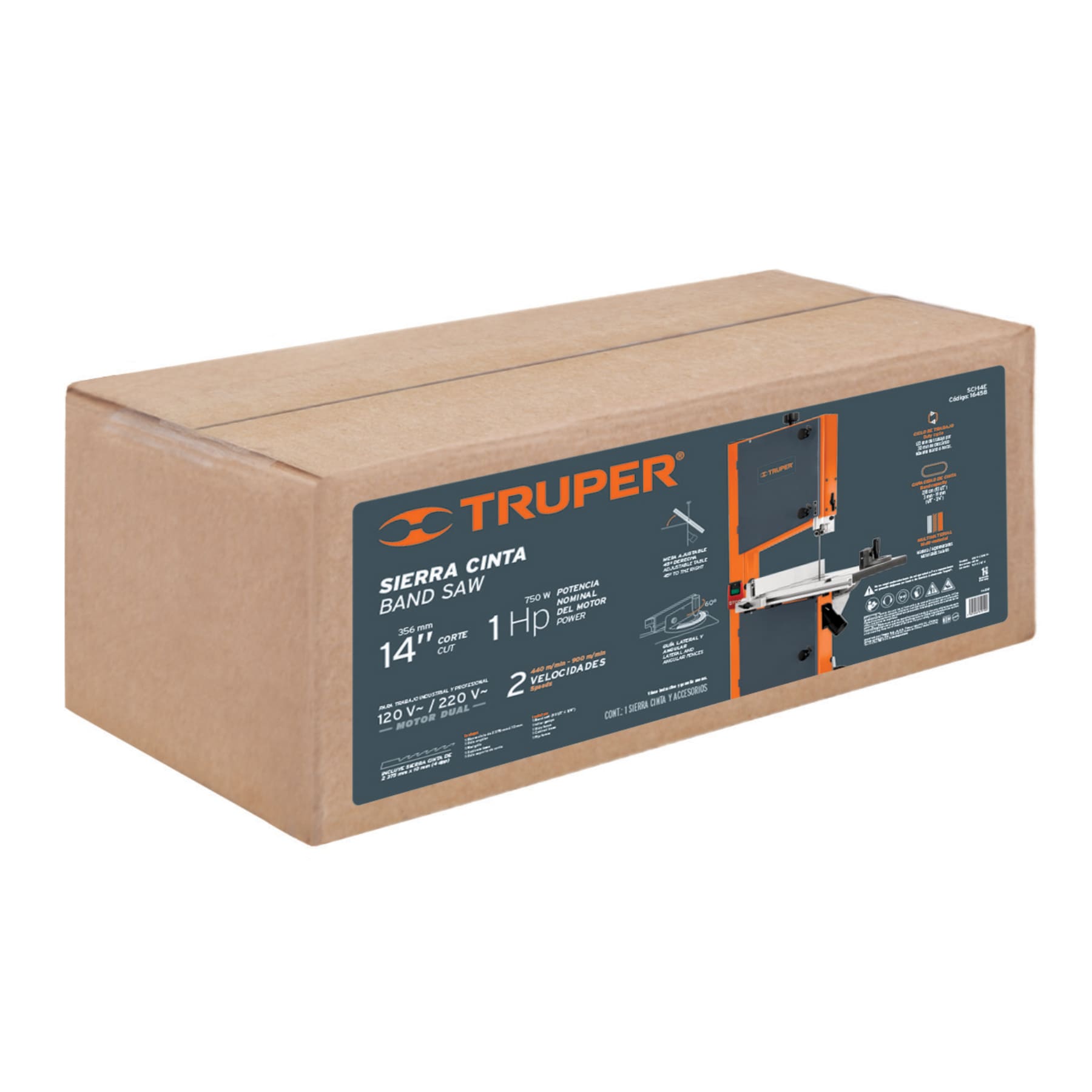 Sierra cinta 14" de 750 w (1 hp), truper - Imagen 4