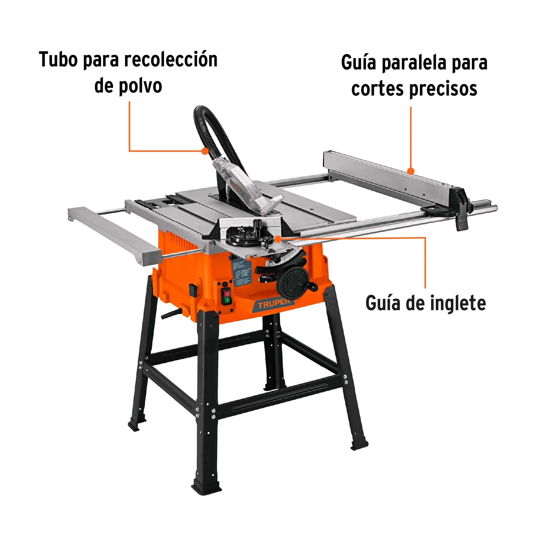 Sierra de mesa 10" de 1900 w (2-1/2 hp) con base, truper - Imagen 2