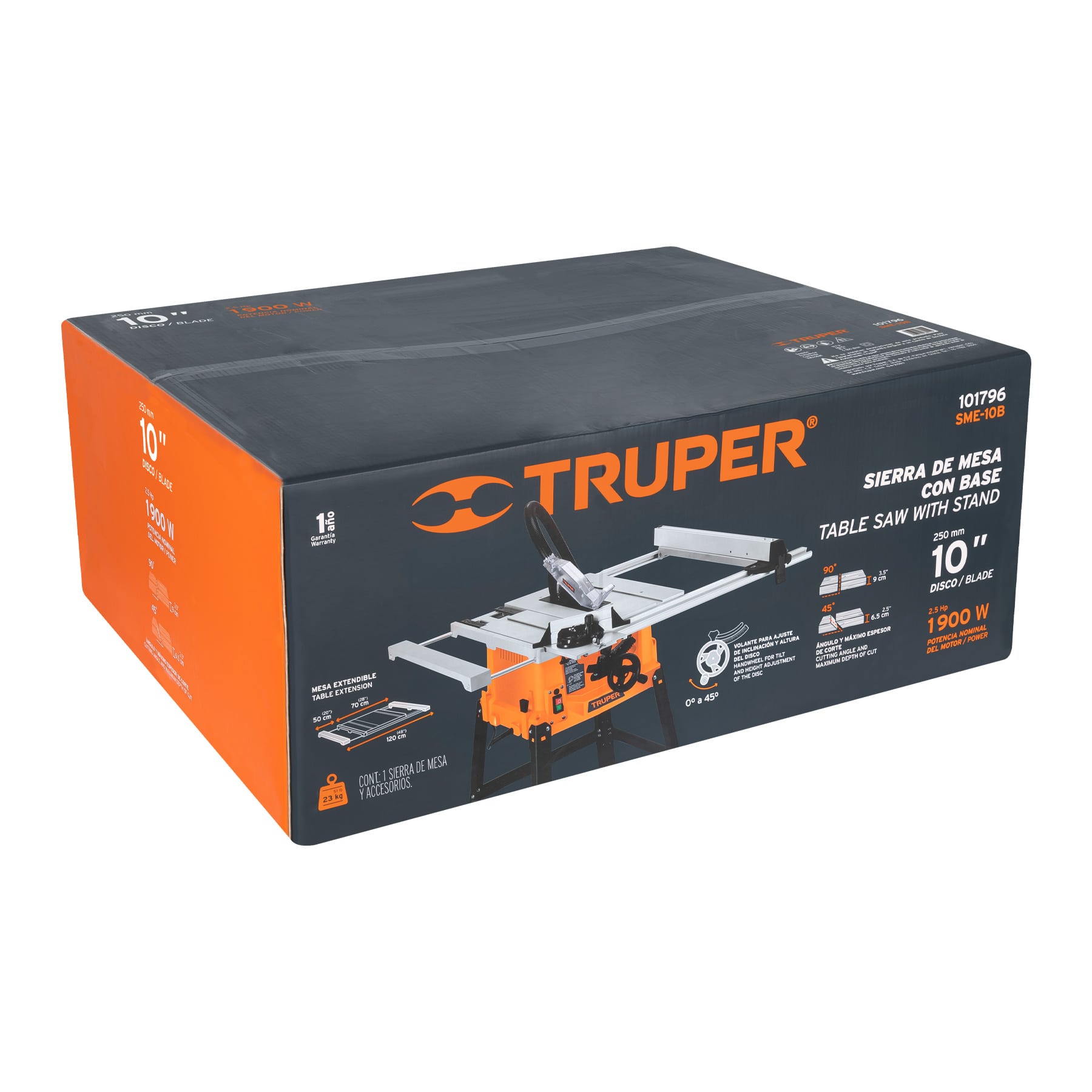 Sierra de mesa 10" de 1900 w (2-1/2 hp) con base, truper - Imagen 3